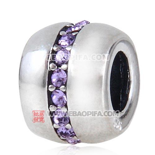 紫罗兰进口奥钻圆环925纯银珠子