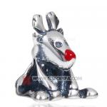 红鼻子圣诞小鹿925纯银珠子厂家生产直销批发